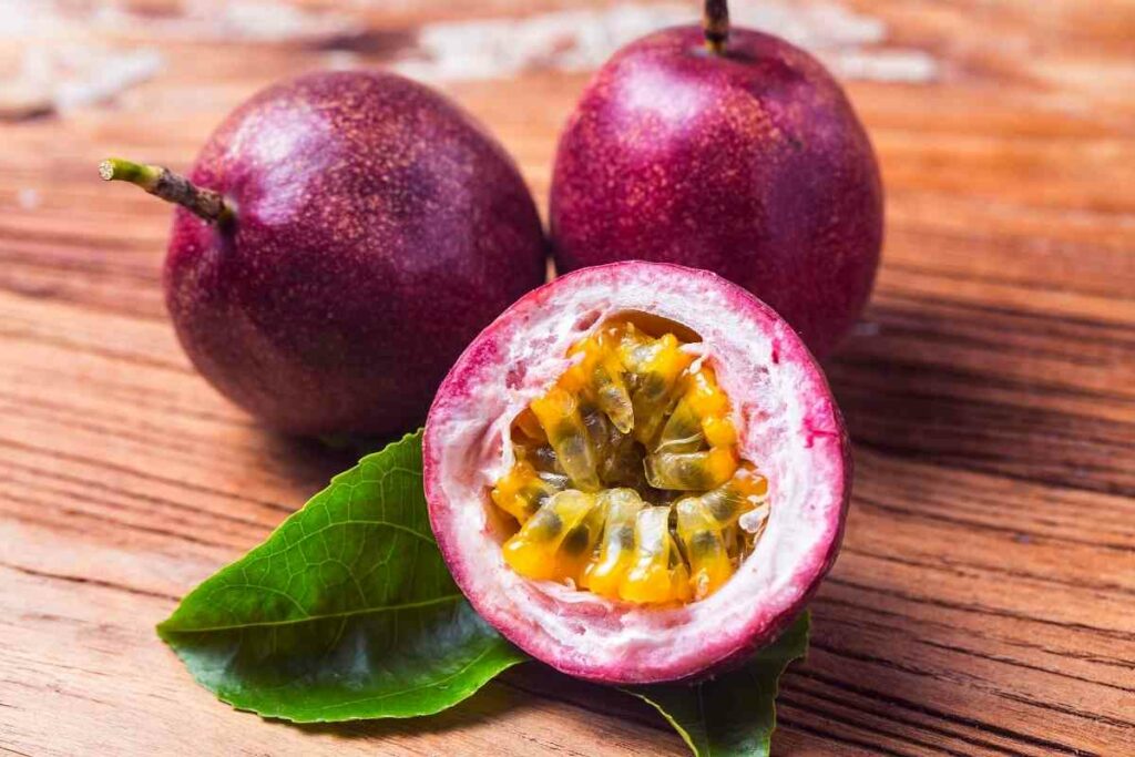 Passion fruit with seeds